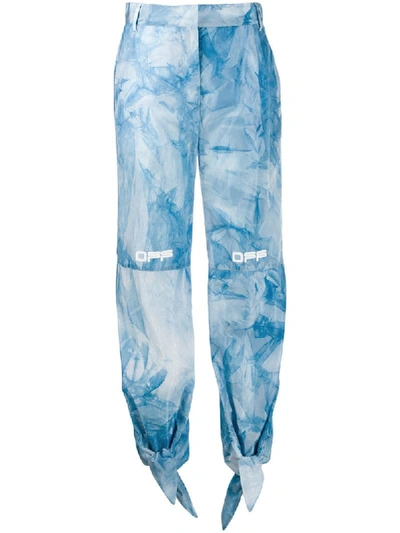 Shop Off-white Tie-dye Bow Track Pants In White