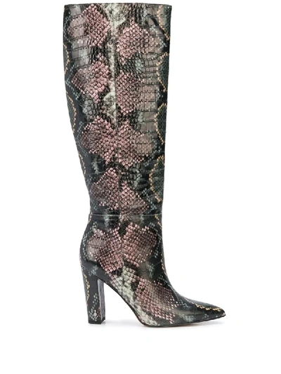 Shop Sam Edelman 100mm Raakel Snakeskin-effect Boots In Pink