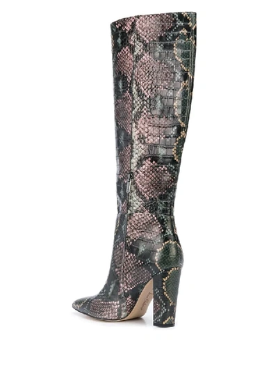 Shop Sam Edelman 100mm Raakel Snakeskin-effect Boots In Pink