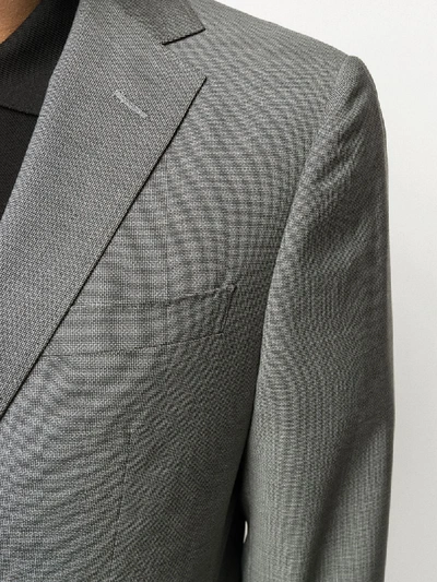 Shop Z Zegna Slim-fit Checked Suit In Grey