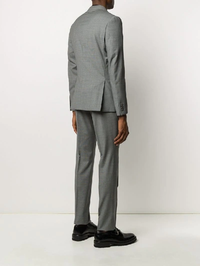Shop Z Zegna Slim-fit Checked Suit In Grey
