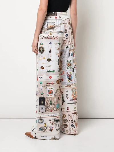 Shop Monse Objects Print Palazzo Trousers In White