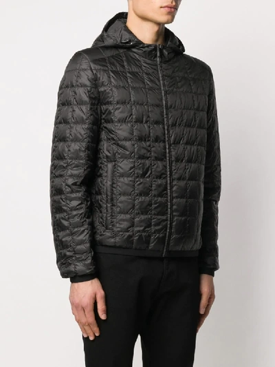 Shop Prada Grid Quilted Jacket In Black