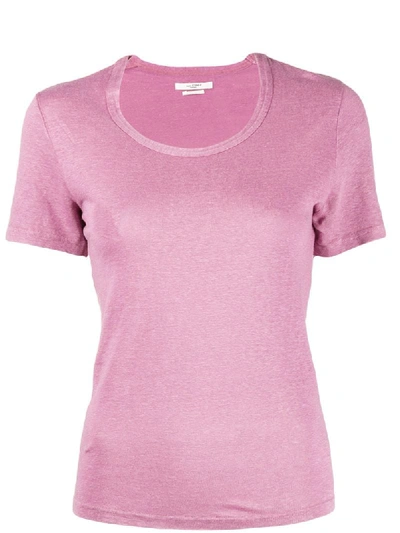 Shop Isabel Marant Étoile Slim Fit Round Neck T-shirt In Pink