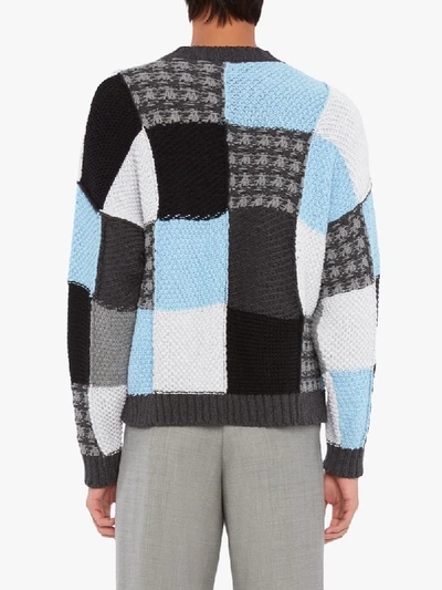 Shop Jw Anderson Patchwork Intarsia Cotton Sweater In Black