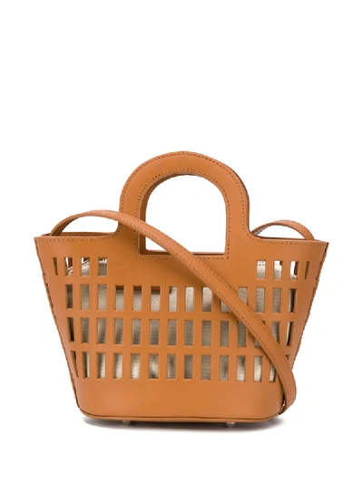 Shop Hereu Cut-out Tote Bag In Brown