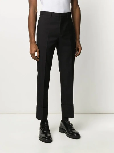 Shop Givenchy Rolled Cuffs Tailored Trousers In Black
