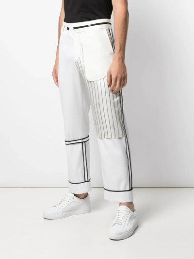 Shop Monse Inside-out Patchwork Trousers In White