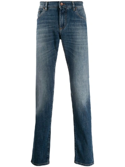 Shop Dolce & Gabbana Straight-leg Distressed Jeans In Blue