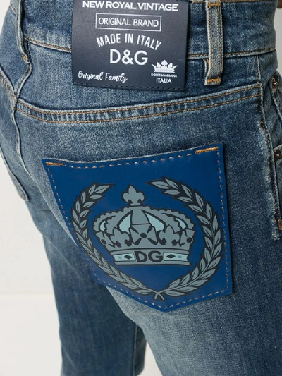 Shop Dolce & Gabbana Straight-leg Distressed Jeans In Blue