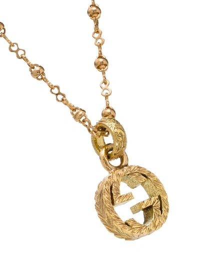 Shop Gucci 18kt Yellow Gold Gg Pendant Necklace