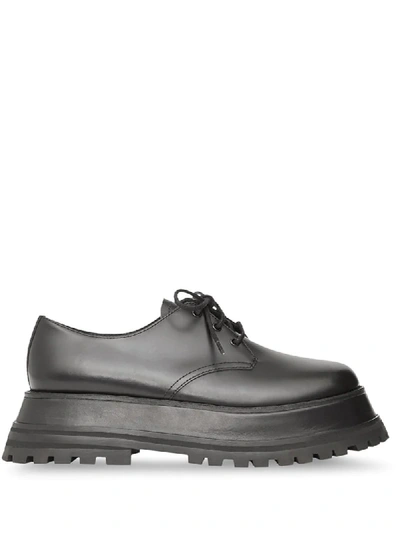 Shop Burberry Lace-up Derby Shoes In Black