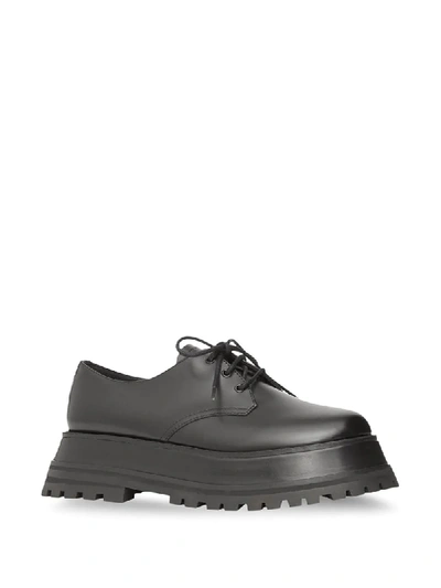 Shop Burberry Lace-up Derby Shoes In Black