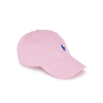 Shop Polo Ralph Lauren Pink Logo-embroidered Cotton Cap