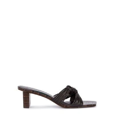 Shop Mercedes Castillo Calisse 50 Brown Leather Mules In Chocolate