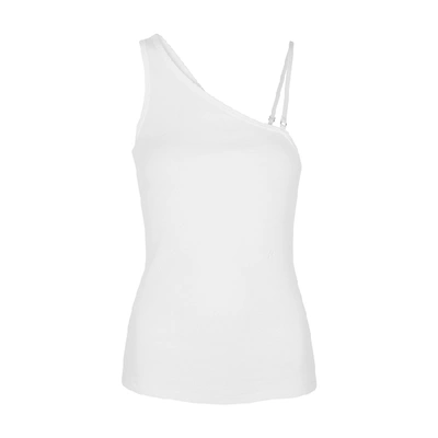 Shop Helmut Lang White One-shoulder Cotton-jersey Top