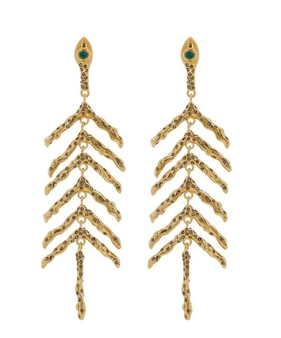 Shop Chloé Gold-tone Connie Crystal Coral Drop Earrings
