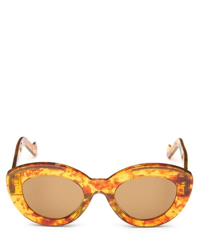 Shop Loewe Butterfly Cat-eye Sunglasses In Brown