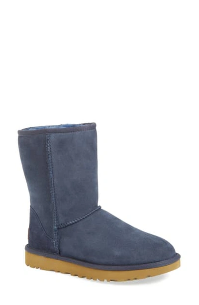 Shop Ugg Classic Ii Genuine Shearling Lined Short Boot In Navy Suede