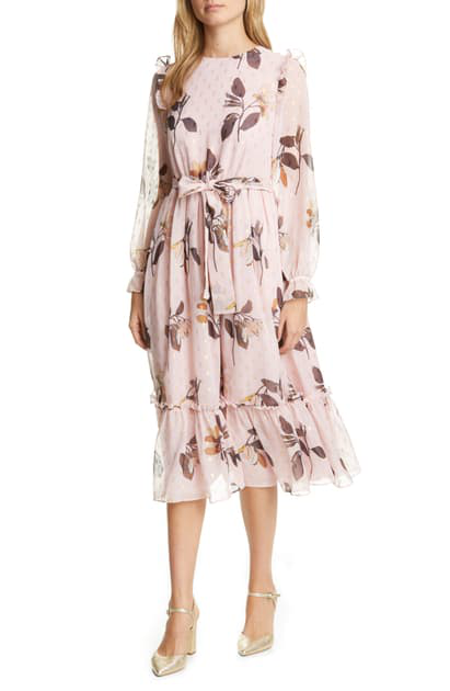 ted baker pink long sleeve dress