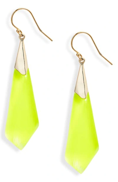 Shop Alexis Bittar Faceted Wire Earrings In Neon Yellow