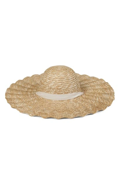 Shop Lack Of Color Scalloped Dolce Straw Hat In Natural