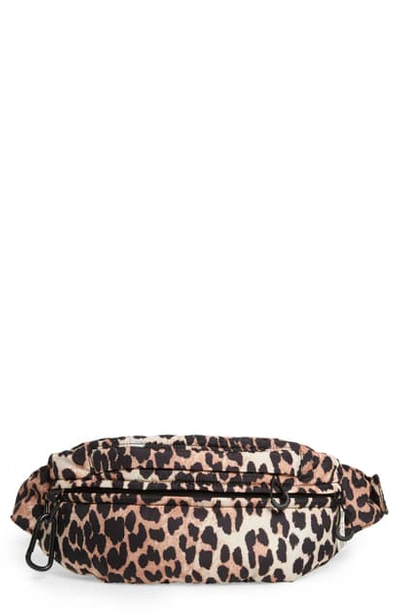 Ganni Tech Fabric Fanny Pack In Leopard | ModeSens