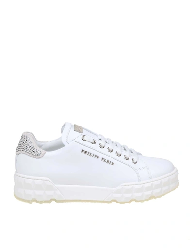 Shop Philipp Plein Sneakers Lo-top Statement In White Color Leather