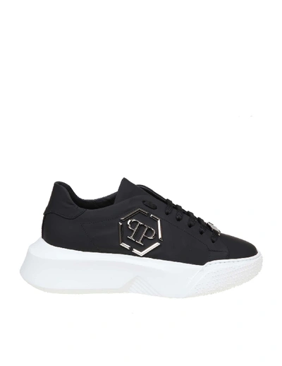 Shop Philipp Plein Sneakers Lo-top In Black Leather