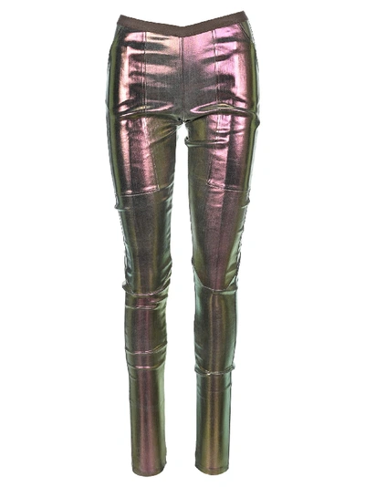 Shop Rick Owens Irise Iridescent Leggings In Pink