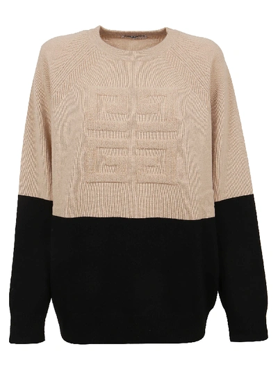 Shop Givenchy Long Sleeves Sweater In Black Beige