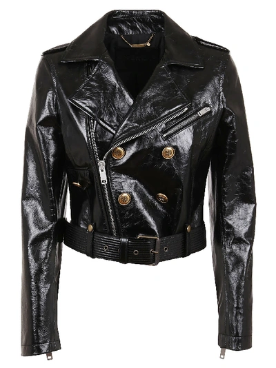 Shop Givenchy Biker Jacket In Leather In Black