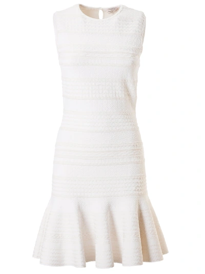 Shop Alexander Mcqueen Sleeveless Short Dress In Ivory