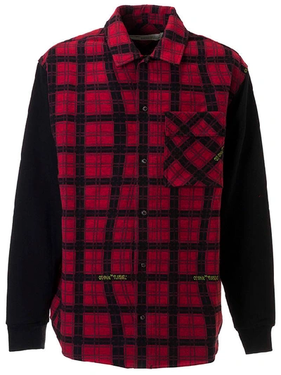 Shop Off-white Contrast Sleeve Shirt In Red/black