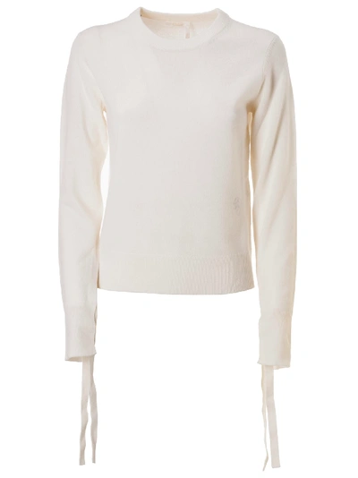 Shop Chloé Side Laced Detail Pullover In Iconic Milk