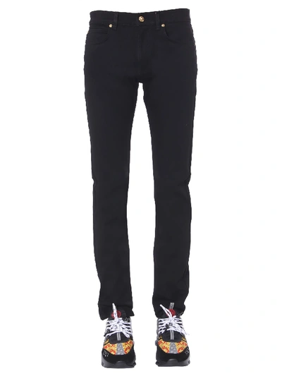 Shop Versace Taylor Fit Jeans In Nero