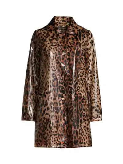 Shop Donna Karan Leopard-print Rain Coat