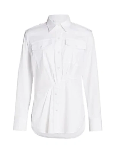 Shop Helmut Lang Knot Dress Shirt In Dove