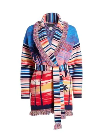 Shop Alanui Malibu Sunset Cashmere Cardigan In Multi