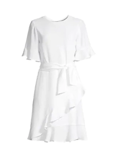 Shop Shoshanna Andora Bell-sleeve Wrap Dress In Ivory