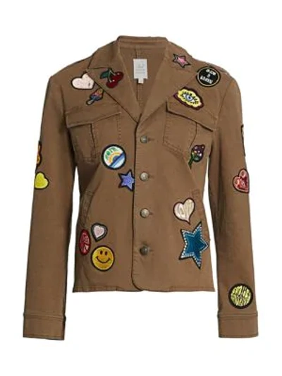 Shop Cinq À Sept Embroidered Valley Jacket In Olive Multi