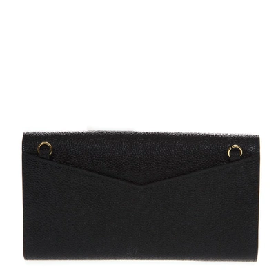 Shop Thom Browne Black Leather Versatile Wallet