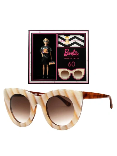Shop Thierry Lasry X Barbie Beige Cat Eye Sunglasses In Brown