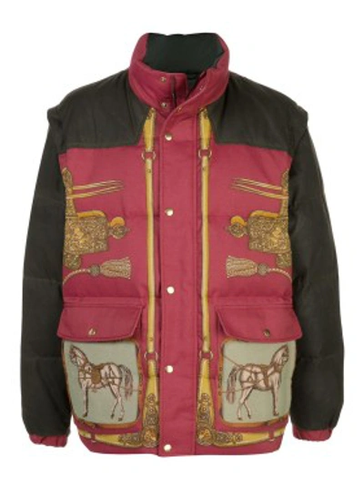 Shop Gucci Red Men's Printed Puffer Jacket
