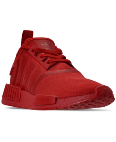 Shop Adidas Originals Adidas Men's Nmd R1 Casual Sneakers From Finish Line In Scarlet/scarlet/scarlet