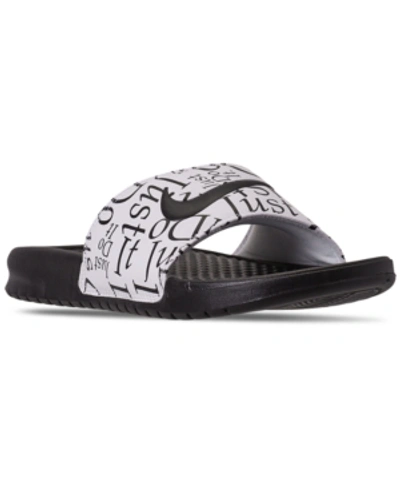 Shop Nike Men's Benassi Jdi Print Slide Sandals From Finish Line In Black/black-white-photo B