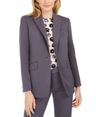 Shop Anne Klein One-button Blazer In Black Forrest