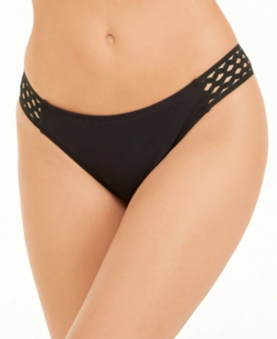 Shop Kenneth Cole Mesh-side Hipster Bikini Bottoms Women's Swimsuit In Black