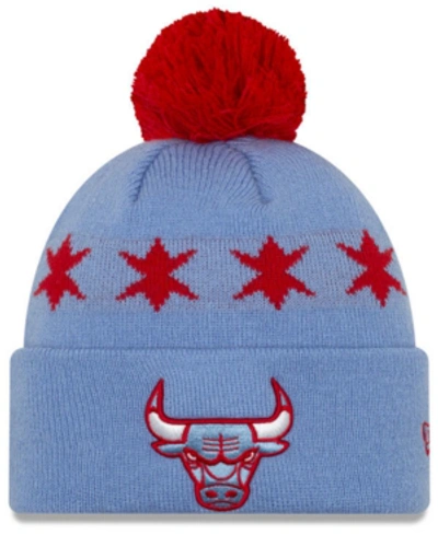 Shop New Era Chicago Bulls City Series Knit Hat In Skyblue