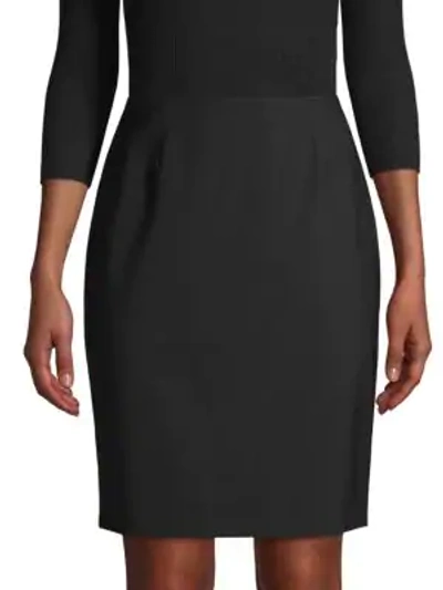 Shop Elie Tahari Wool-blend Pencil Skirt In Black